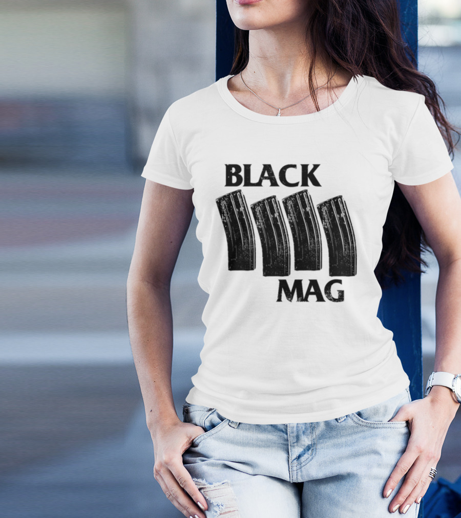 Black Mag Donut Operator Four Magazines T-Shirt