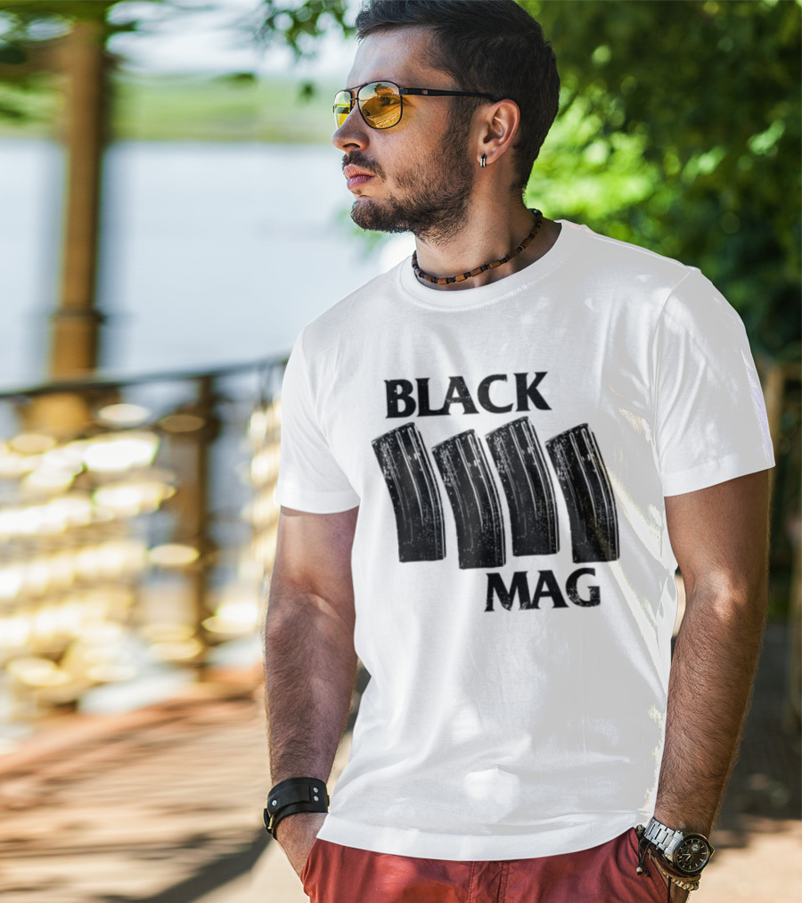 Black Mag Donut Operator Four Magazines T-Shirt