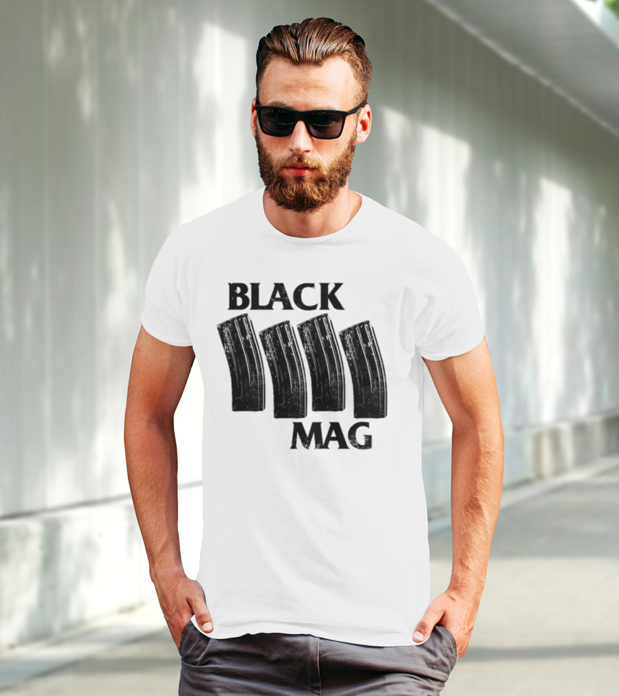 Black Mag Donut Operator Four Magazines T-Shirt