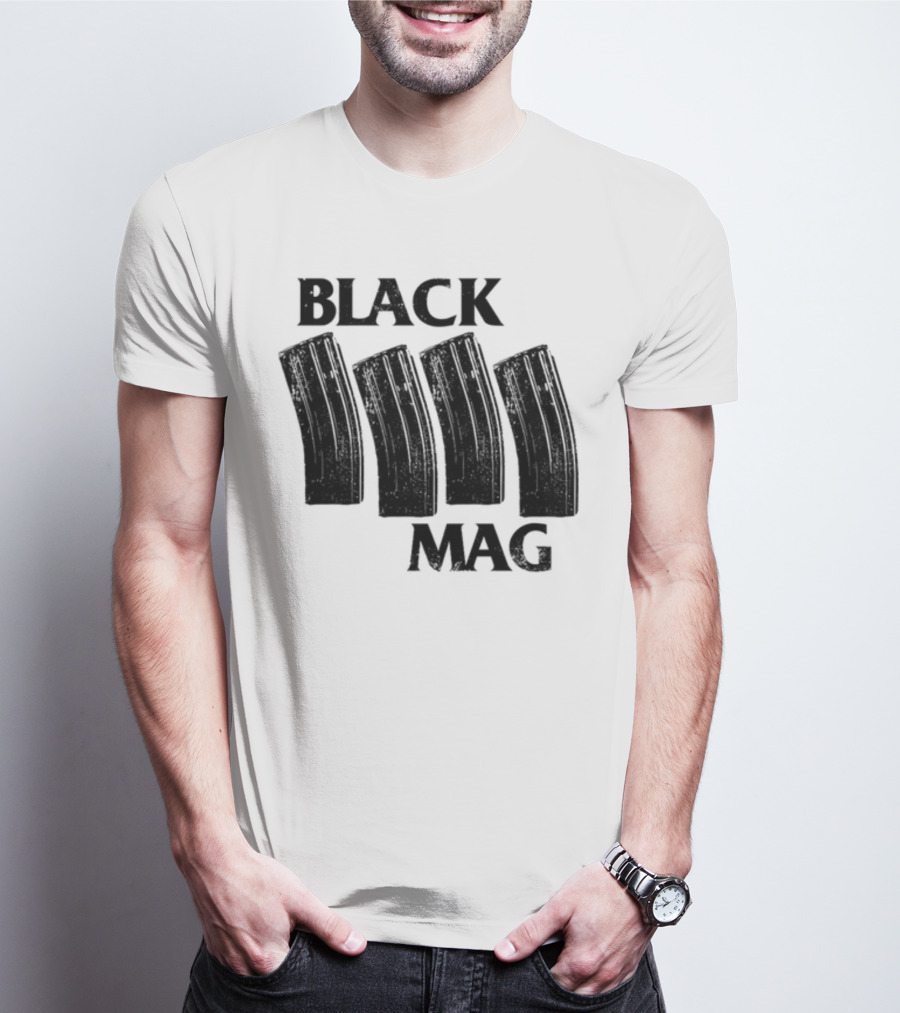 Black Mag Donut Operator Four Magazines T-Shirt