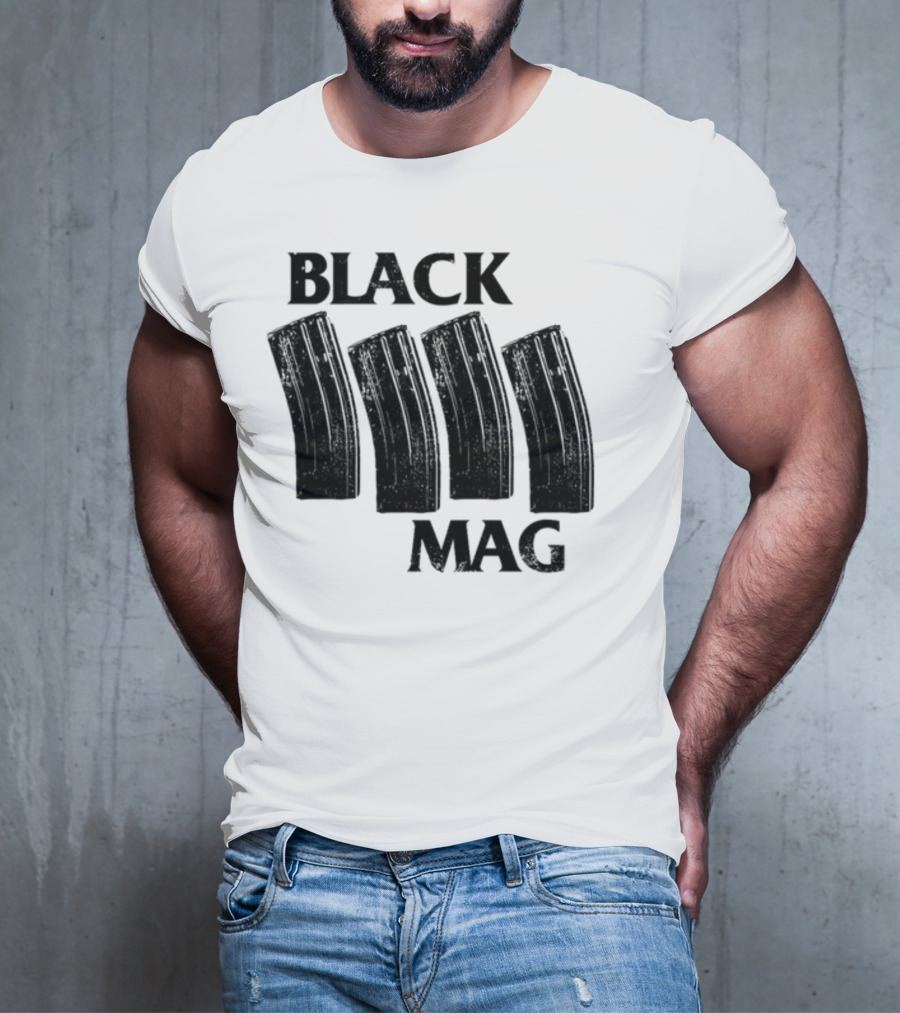 Black Mag Donut Operator Four Magazines T-Shirt