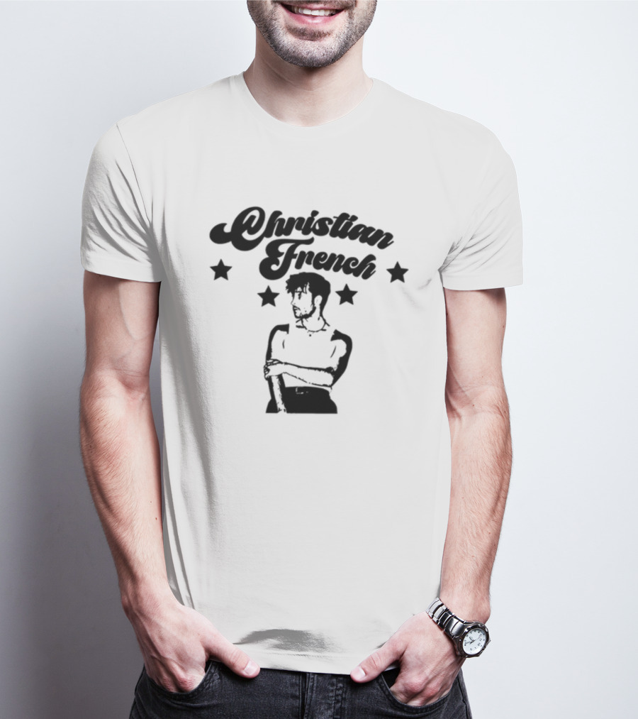 Christian French Music Fan Art Black Stars T-Shirt