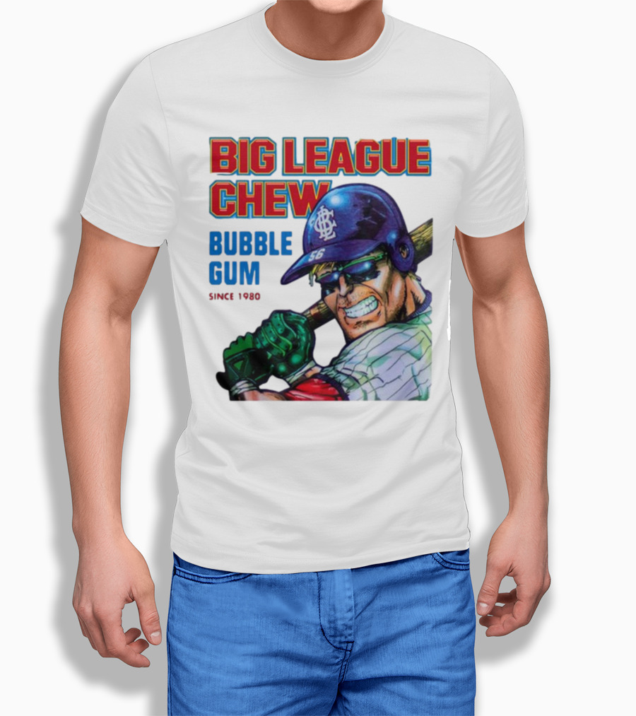 Big League Chew Bubble Gum Since 1980 Baseball Player T-Shirt