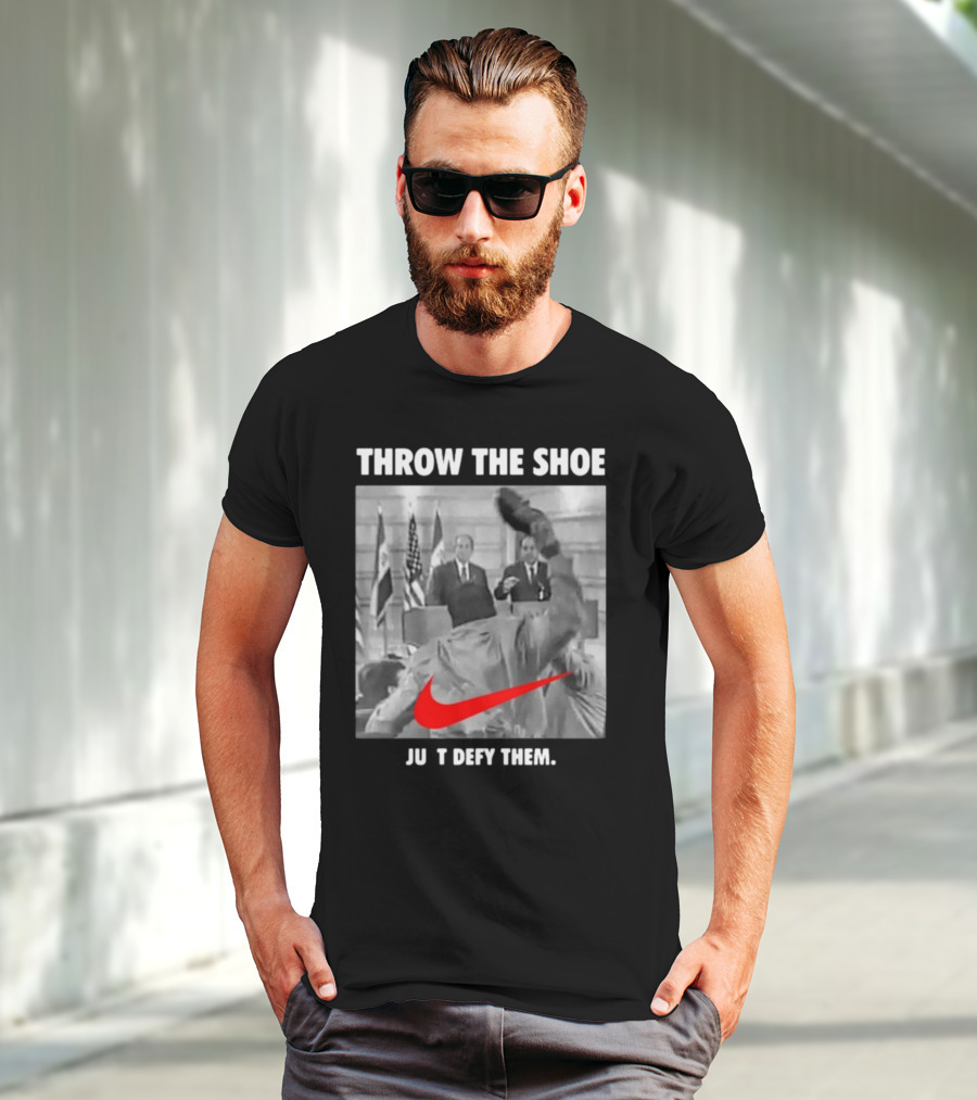 Throw The Shoe Just Defy Them Parody Bloodedthebrave T-Shirt