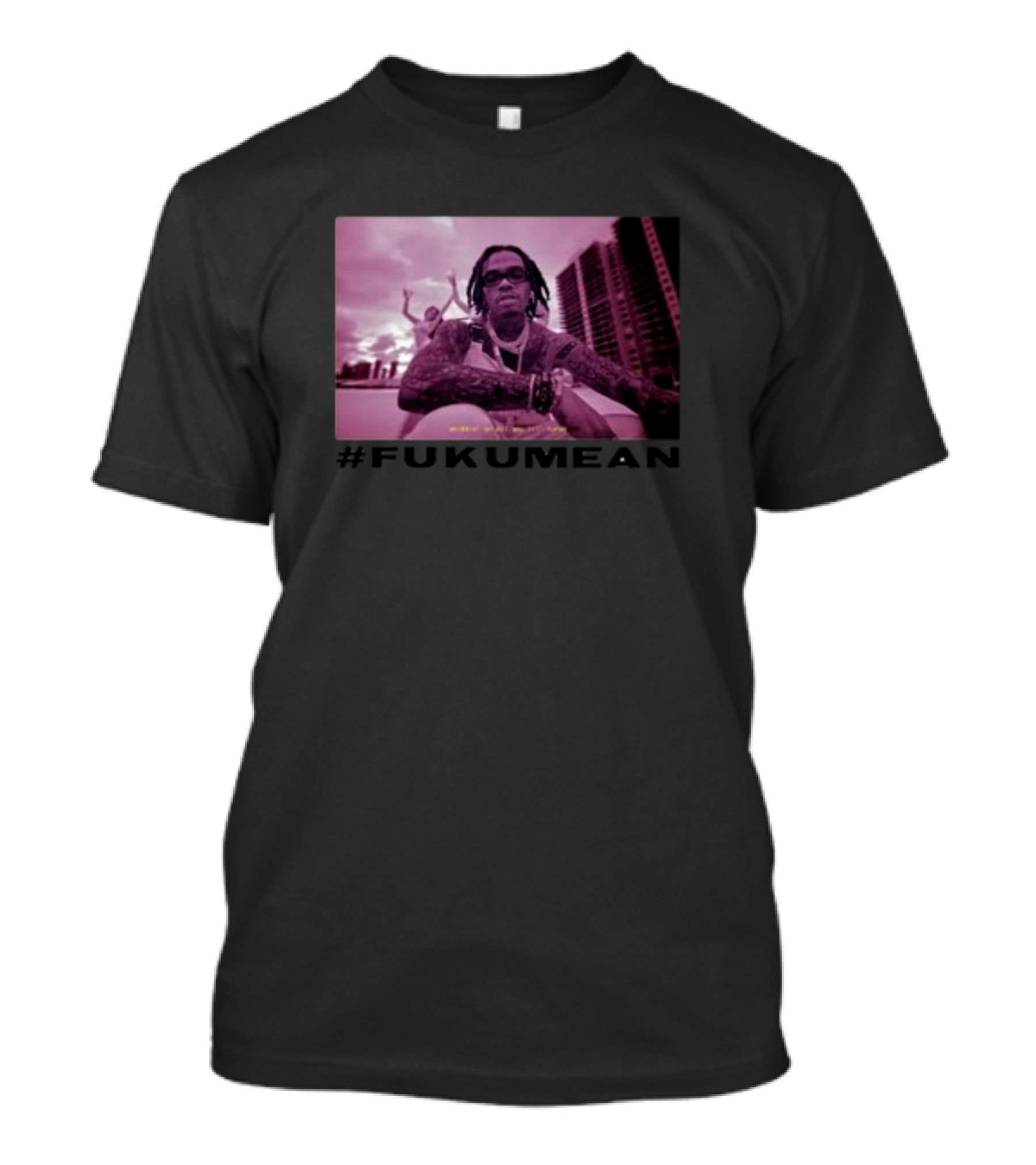 Gunnawunna #Fukumean Urban Style With Pink Tint And Skyline Background T-Shirt