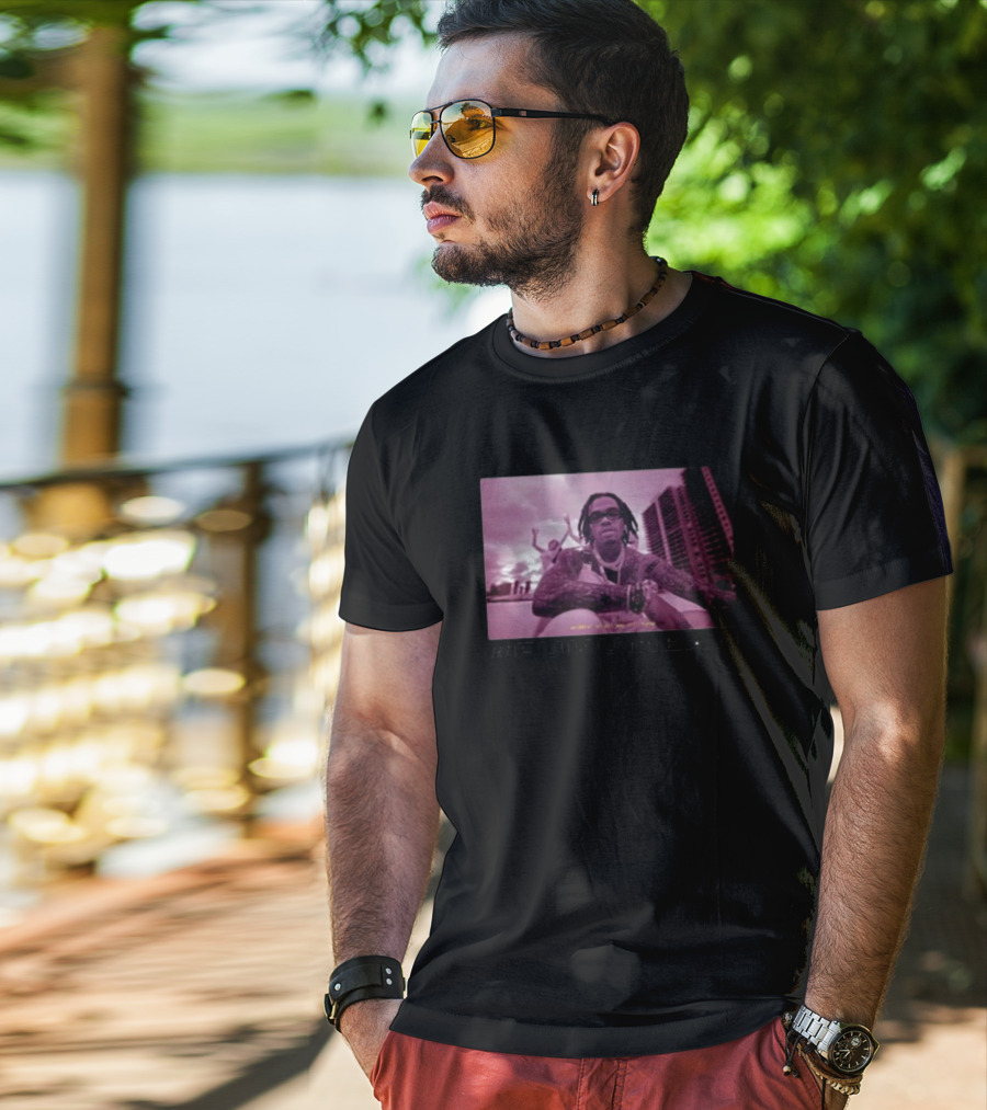 Gunnawunna #Fukumean Urban Style With Pink Tint And Skyline Background T-Shirt