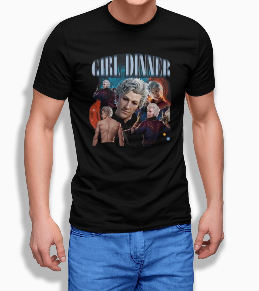 Girl Dinner Astarion Baldur's Gate 3 Character Collage T-Shirt