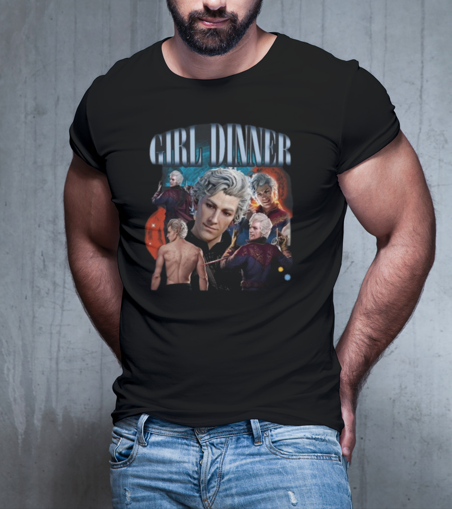 Girl Dinner Astarion Baldur's Gate 3 Character Collage T-Shirt