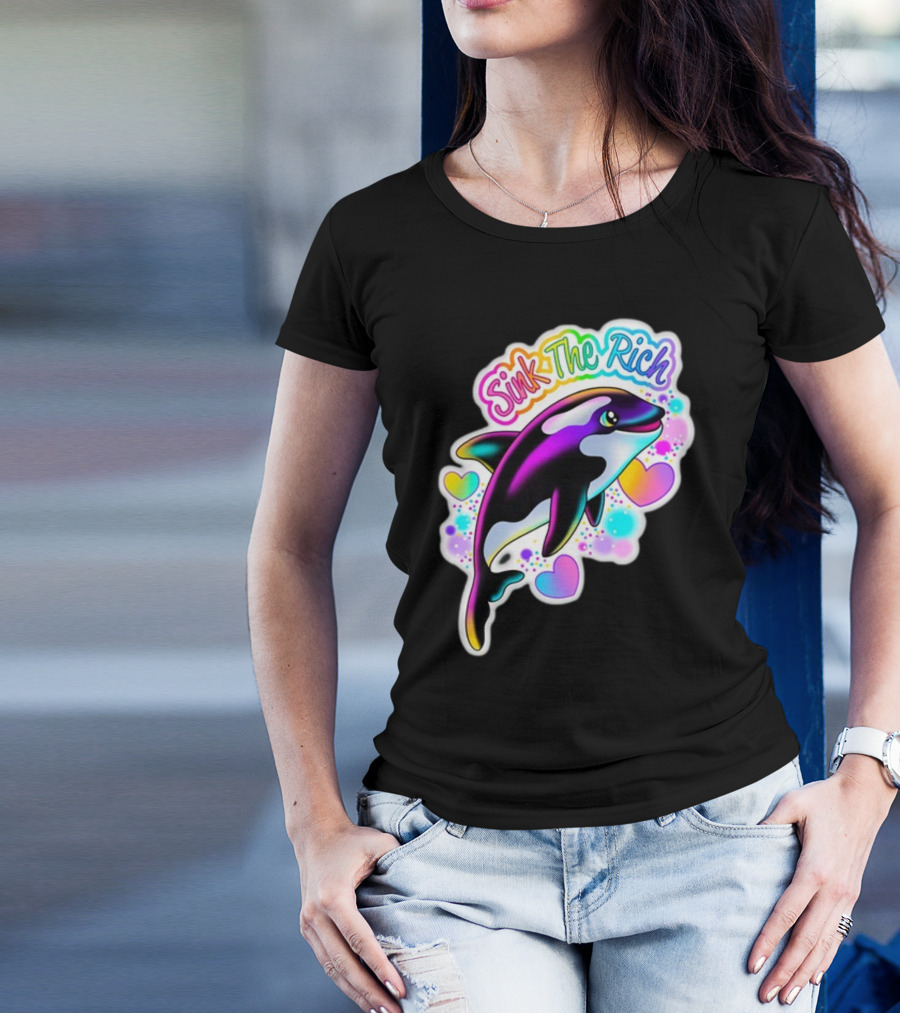 Sink The Rich Theartsyalien Bigcartel Colorful Orca Hearts T-Shirt