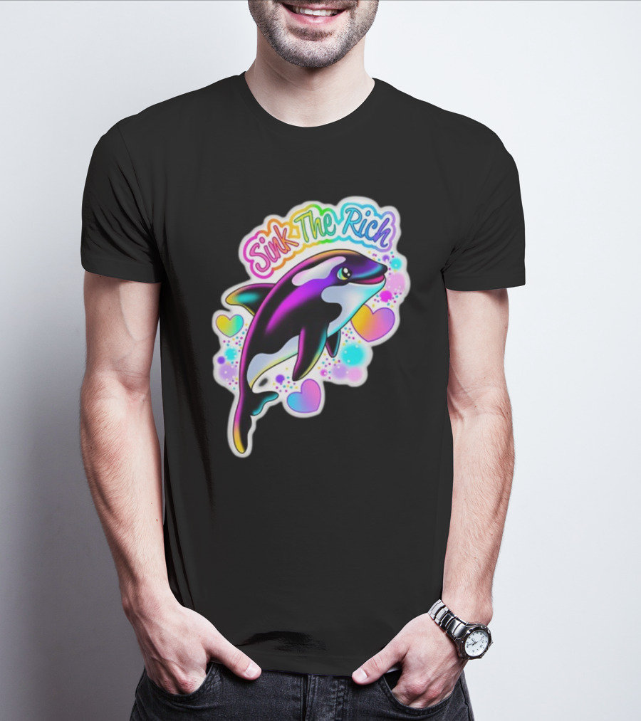 Sink The Rich Theartsyalien Bigcartel Colorful Orca Hearts T-Shirt