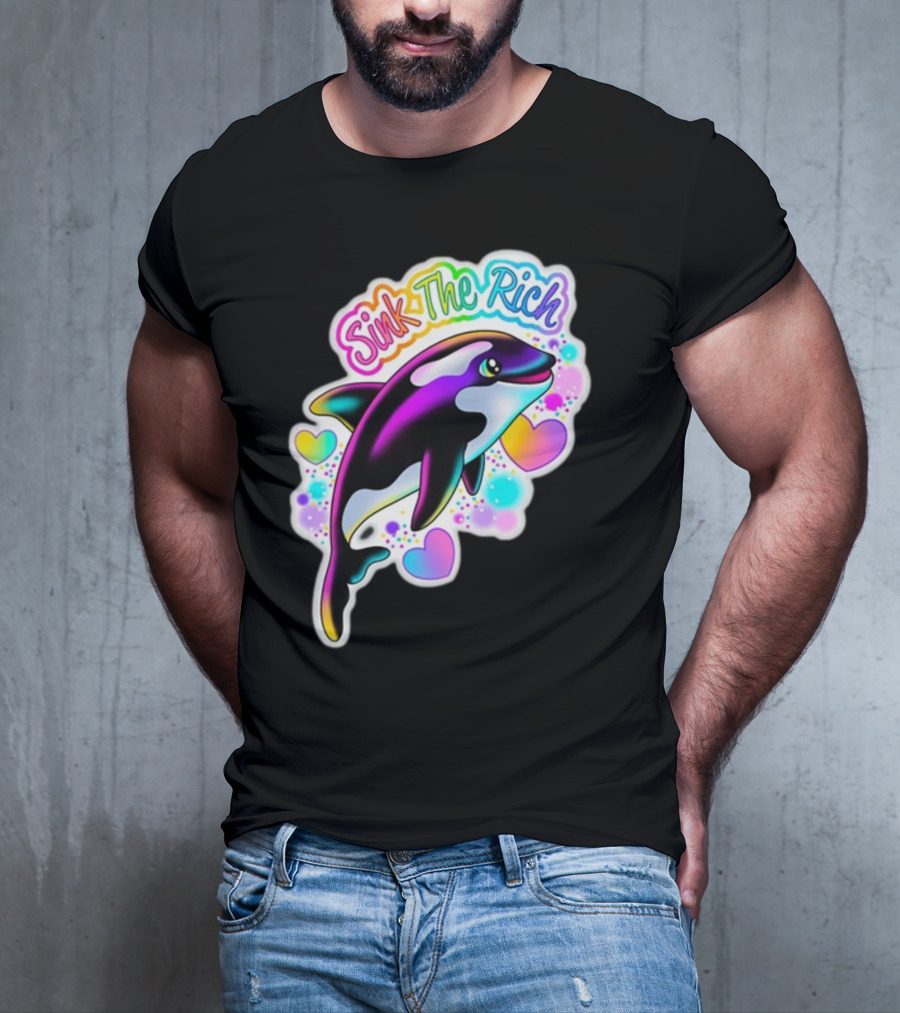 Sink The Rich Theartsyalien Bigcartel Colorful Orca Hearts T-Shirt