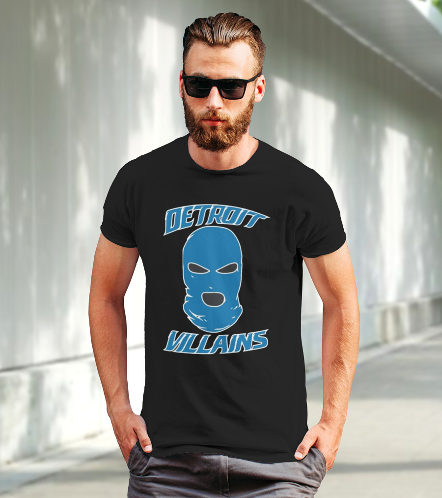 Detroit Villains Blue Mask T-Shirt