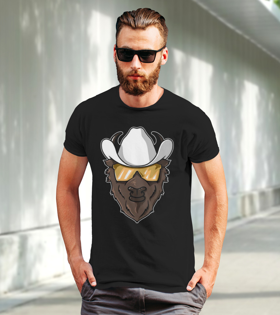Colorado Buffalo Cowboy Hat And Sunglasses T-Shirt
