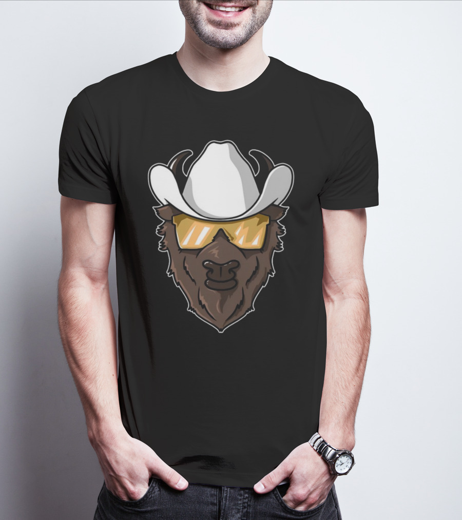 Colorado Buffalo Cowboy Hat And Sunglasses T-Shirt