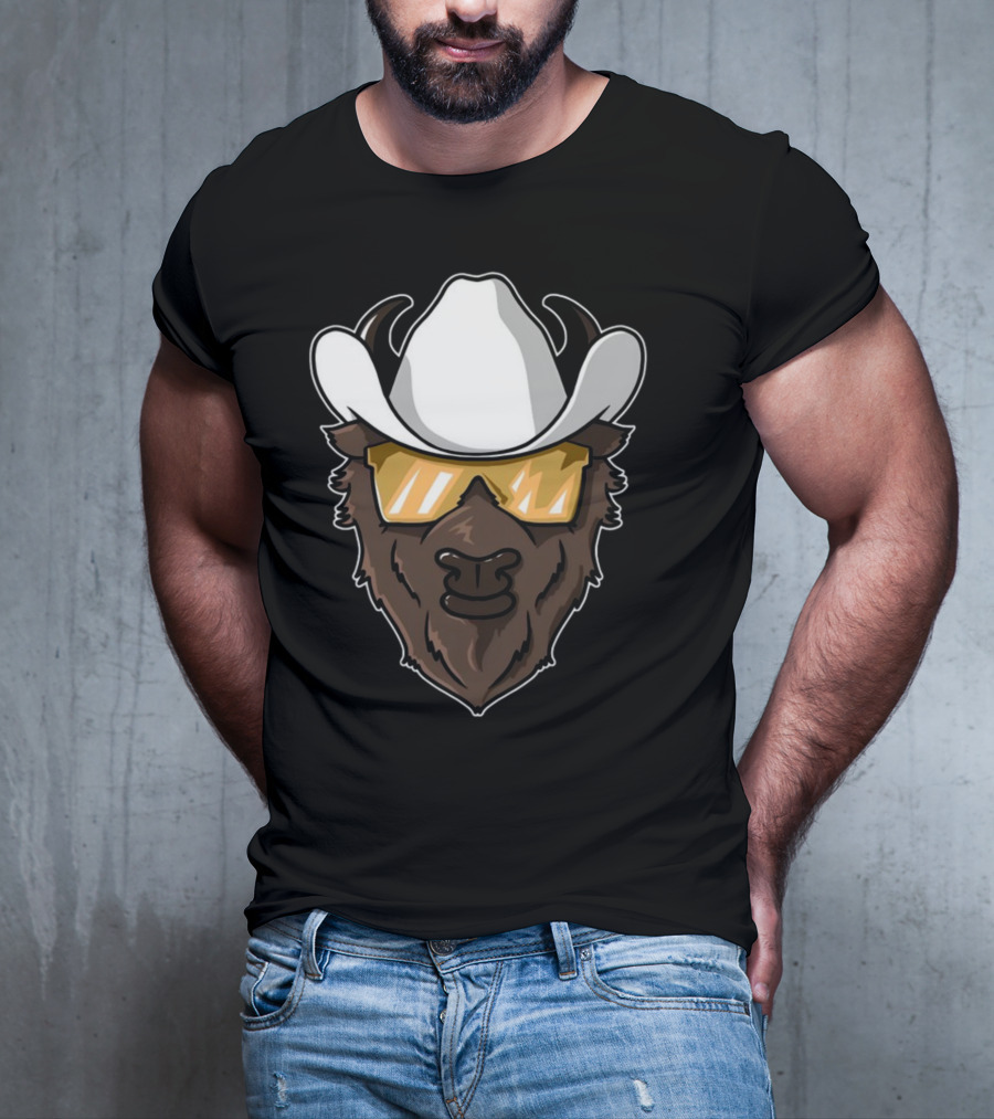 Colorado Buffalo Cowboy Hat And Sunglasses T-Shirt