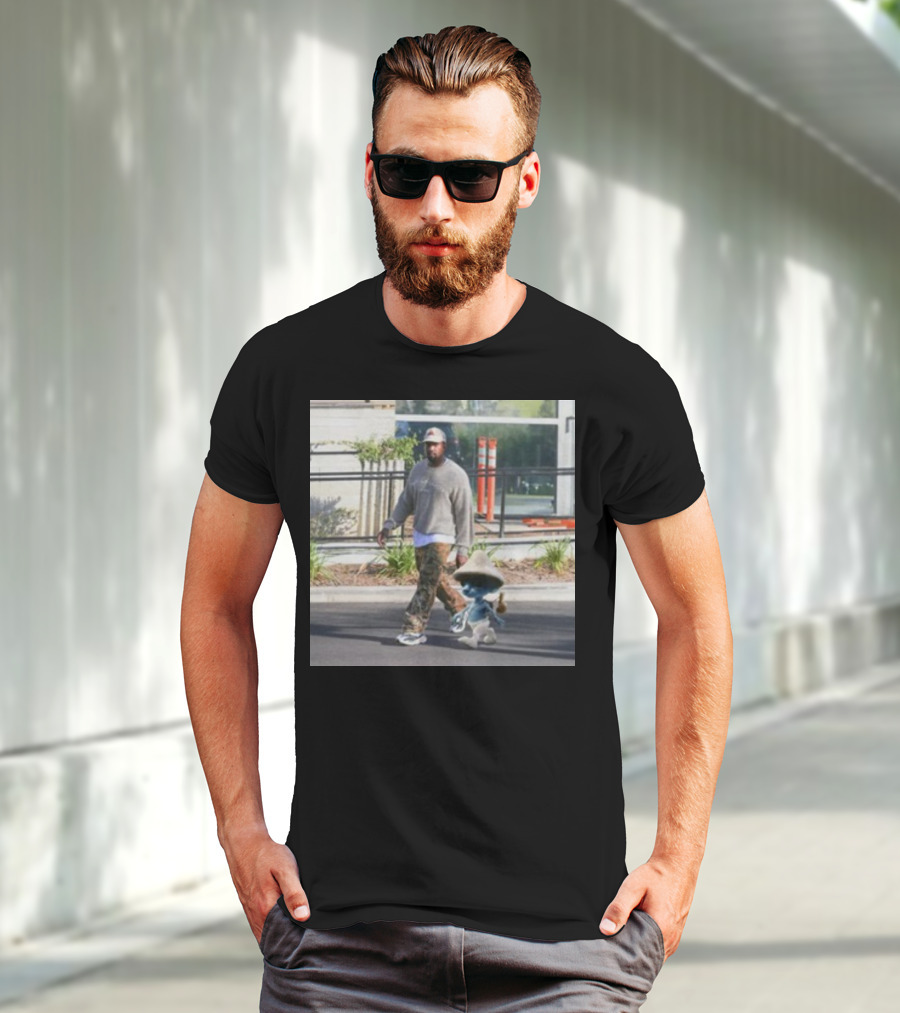 Kanye West Walking With Smurfcat Collaboration Content T-Shirt