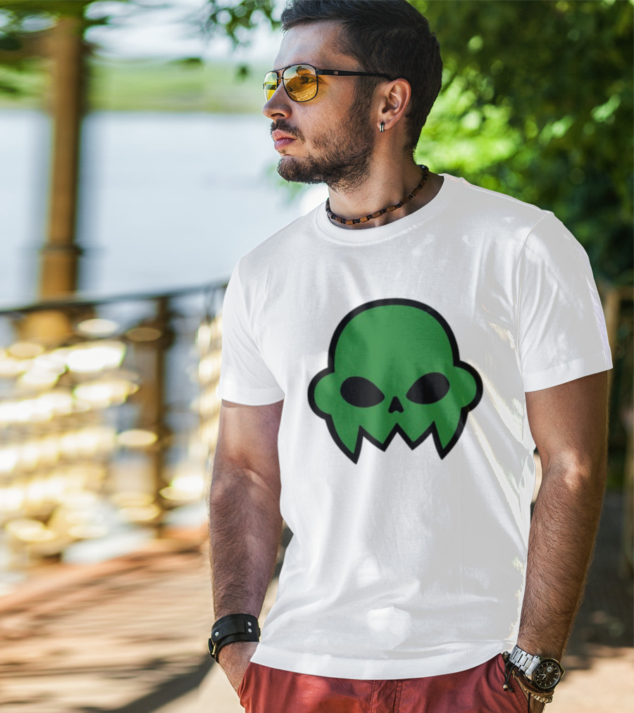 Jake's Green Skull Iconic Halloween Shadow T-Shirt