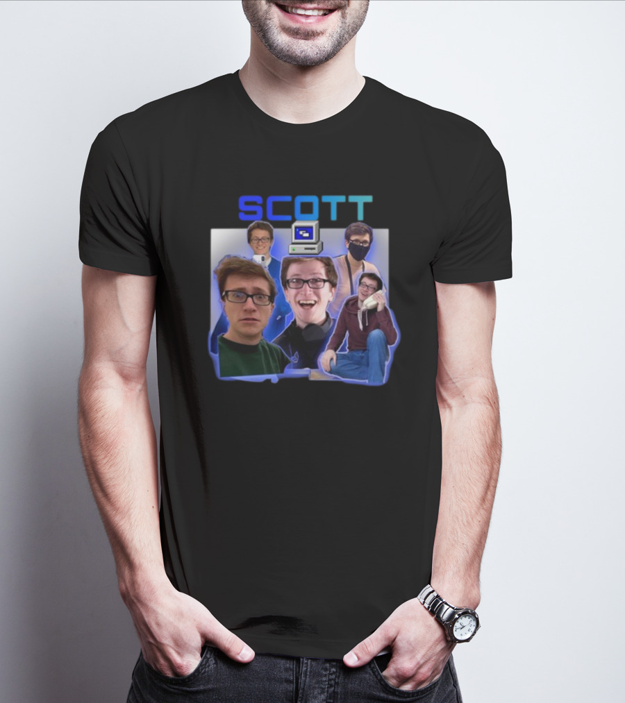 Scott Vintage Retro Computer Enthusiast Multicolored Portrait Collection T-Shirt