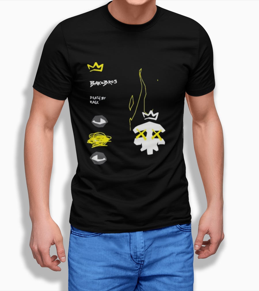 Baka Bros Death By Rage Family Crown Skull T-Shirt