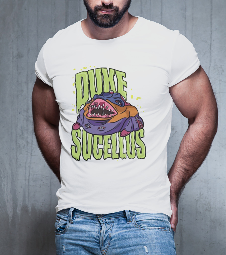 Duke Sucellus Multicolored Creature With Sharp Teeth T-Shirt