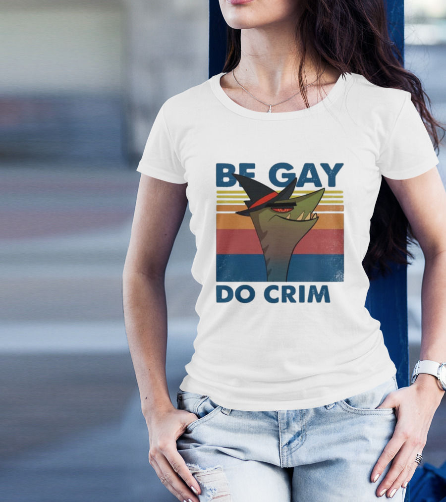 Helluva Boss Be Gay Do Crime Retro Style Snake In Hat T-Shirt