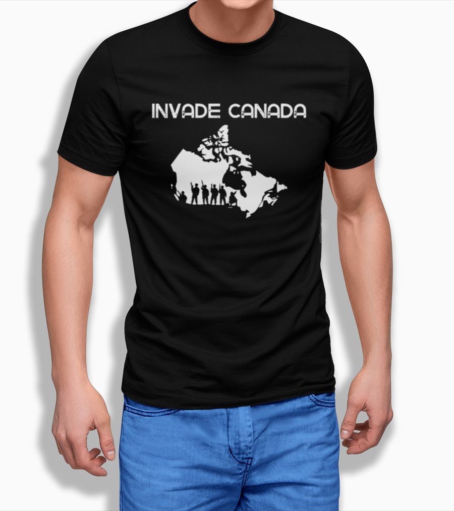 INV4DE CANADA Silhouette Map Parody With Figures T-Shirt