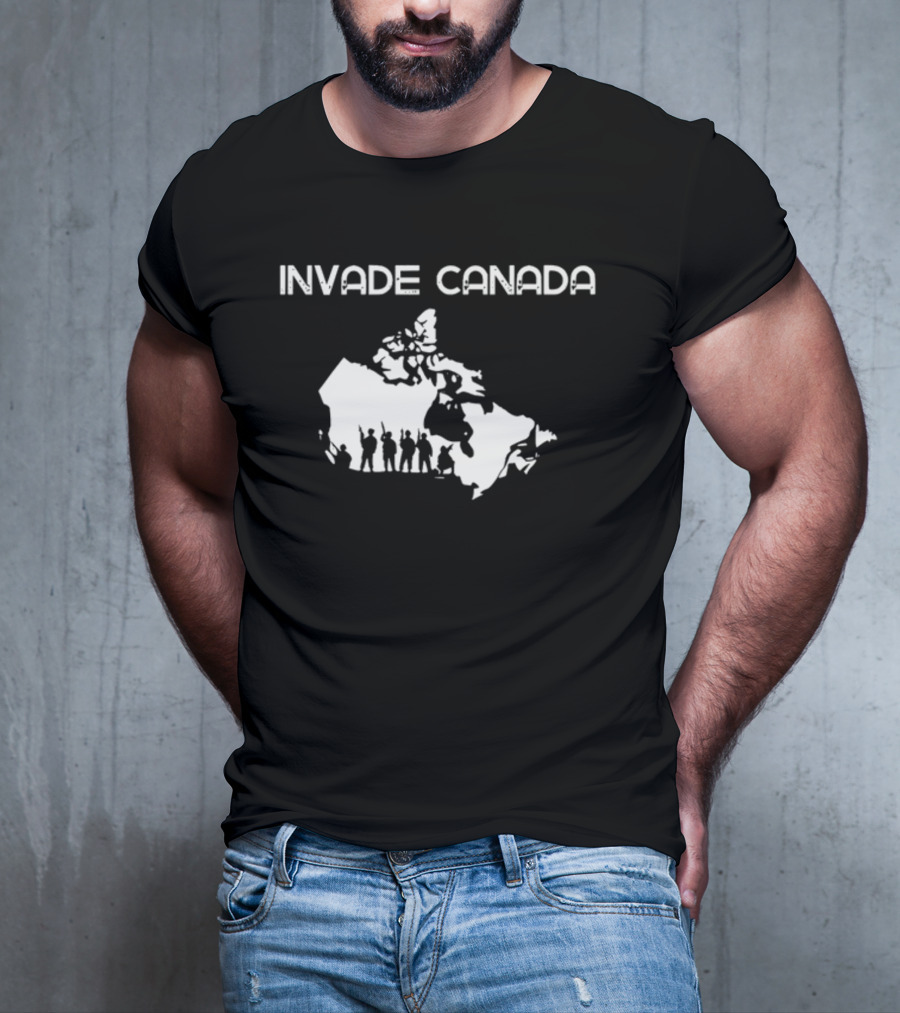 INV4DE CANADA Silhouette Map Parody With Figures T-Shirt