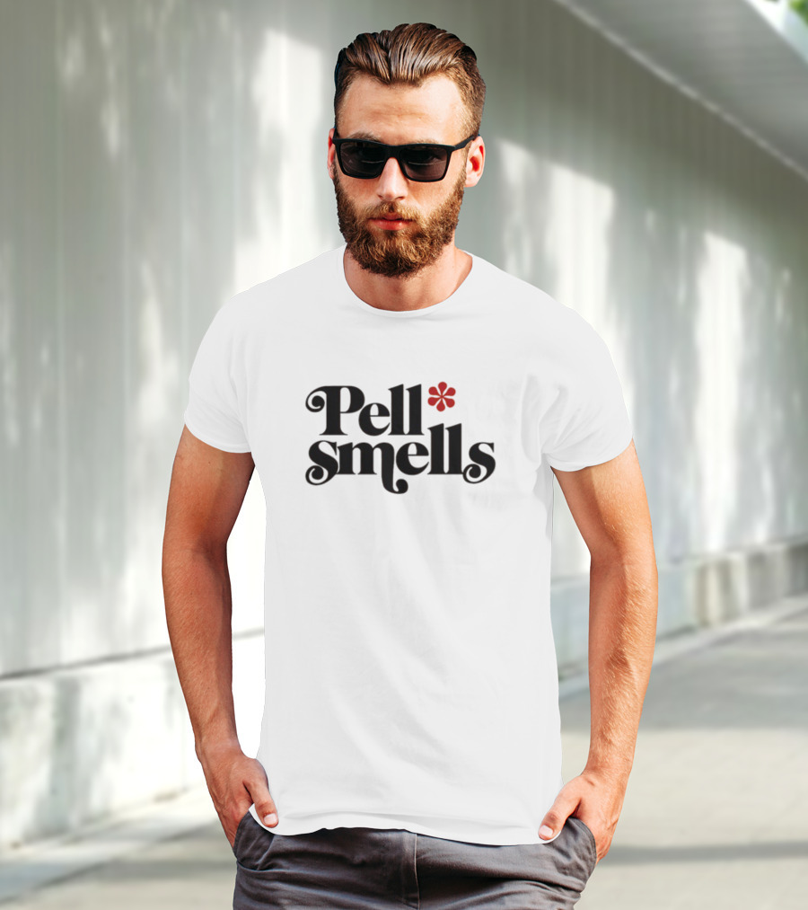 Pell Smells Vintage-Style Retro Flower Accent T-Shirt