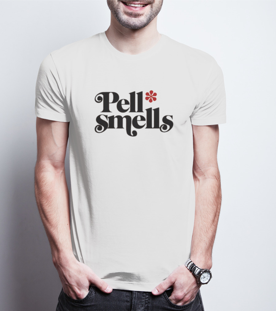 Pell Smells Vintage-Style Retro Flower Accent T-Shirt