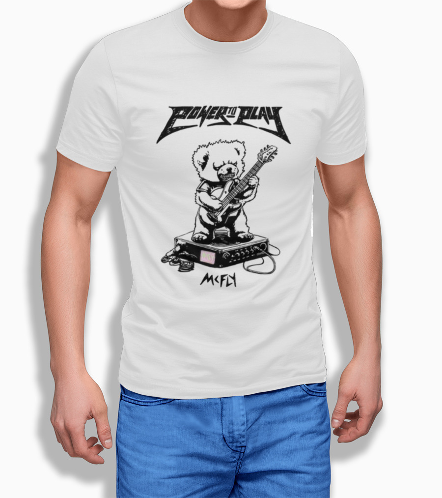 Power To Play Bear McFly Guitar Amplifier T-Shirt