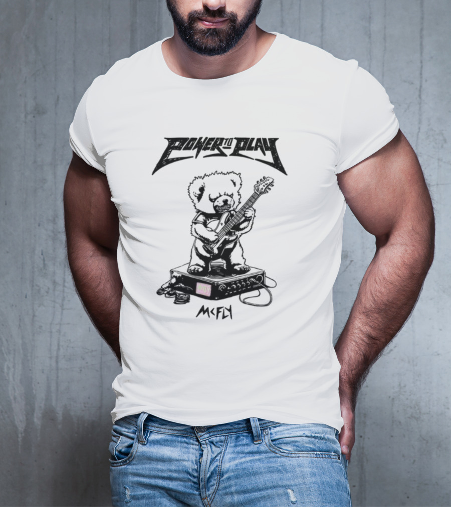 Power To Play Bear McFly Guitar Amplifier T-Shirt