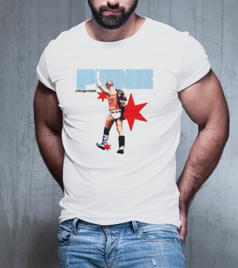 Punk Chicago Made Wrestler With Stars And Backpack T-Shirt