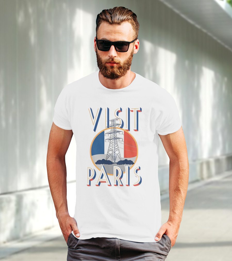 Shitheadsteve Visit Paris French Flag With Eiffel Tower T-Shirt
