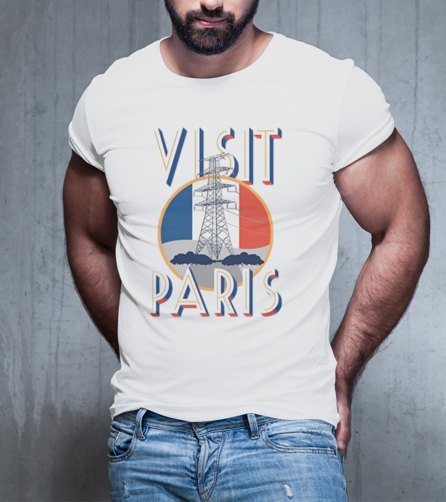 Shitheadsteve Visit Paris French Flag With Eiffel Tower T-Shirt
