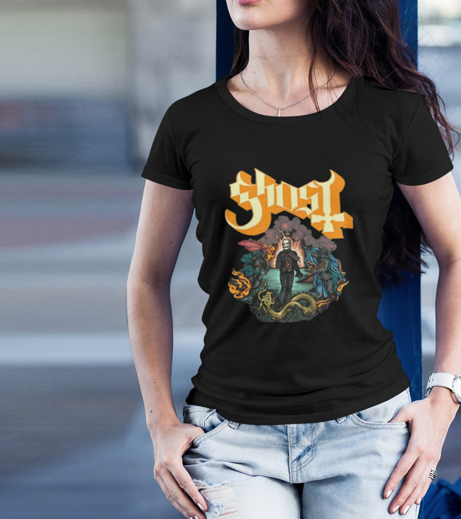 Ghost Band Surreal Ocean Scene With Figures And Sea Creature T-Shirt