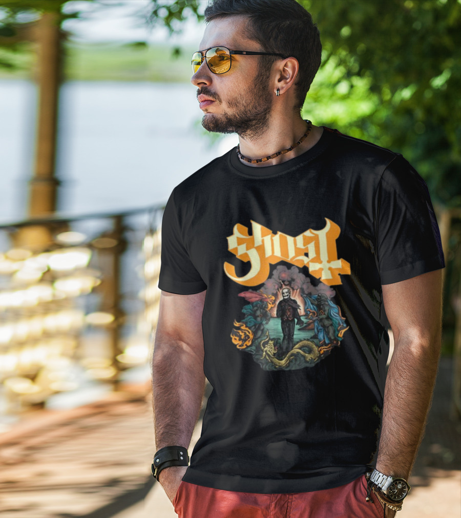 Ghost Band Surreal Ocean Scene With Figures And Sea Creature T-Shirt