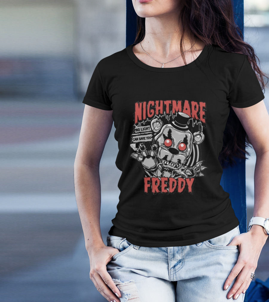 Nightmare Freddy No Light Can Save You Five Nights At Freddy's Glow In The Dark T-Shirt