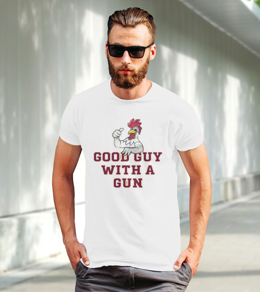 Rooster Good Guy With A Gun Thumbs Up T-Shirt