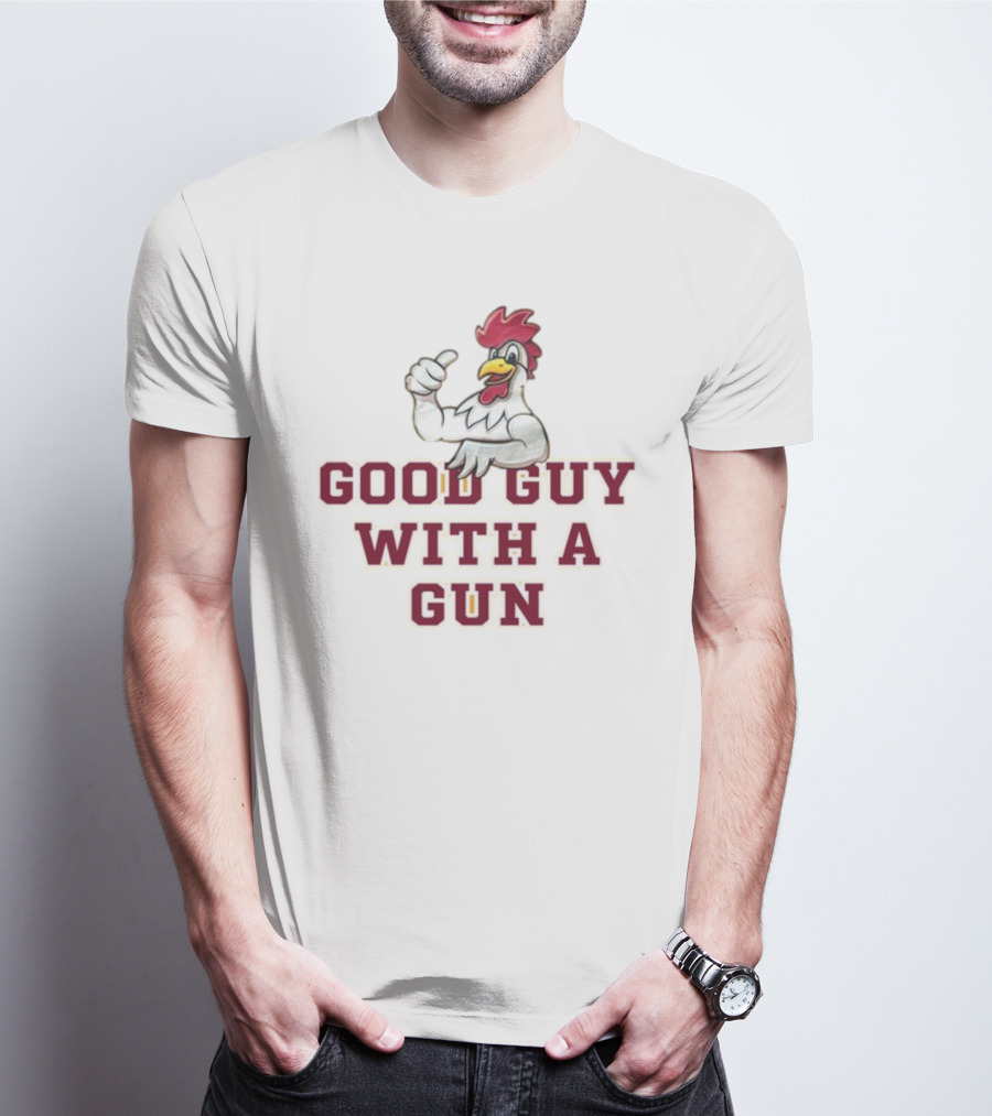 Rooster Good Guy With A Gun Thumbs Up T-Shirt