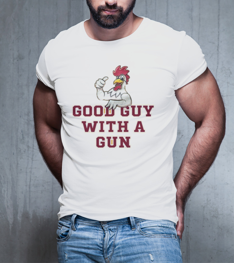 Rooster Good Guy With A Gun Thumbs Up T-Shirt