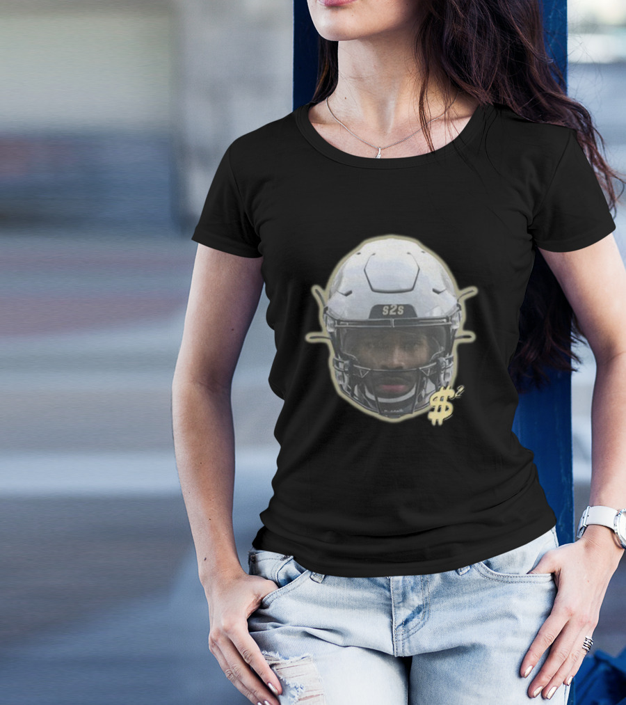 S2S Helmet Face With Dollar Sign Sheduer Graphic New T-Shirt