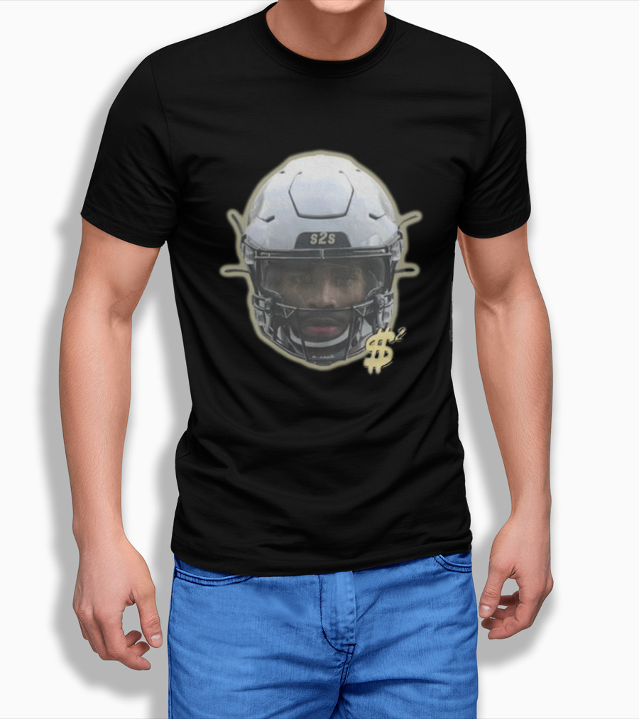 S2S Helmet Face With Dollar Sign Sheduer Graphic New T-Shirt