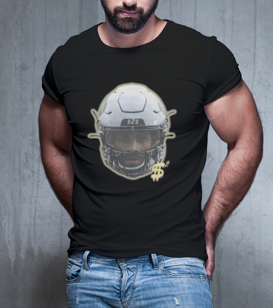 S2S Helmet Face With Dollar Sign Sheduer Graphic New T-Shirt