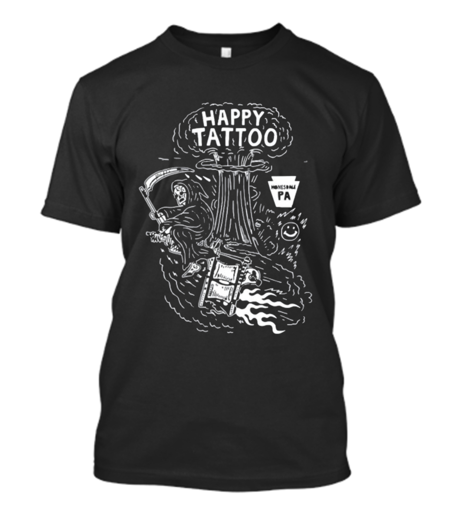 Happy Tattoo Grim Reaper Tree Honesdale PA T-Shirt