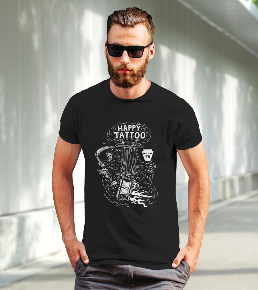 Happy Tattoo Grim Reaper Tree Honesdale PA T-Shirt