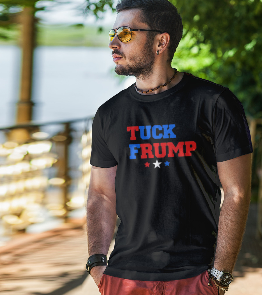 Yourbluechannel Tuck Frump Red Blue White Stars T-Shirt