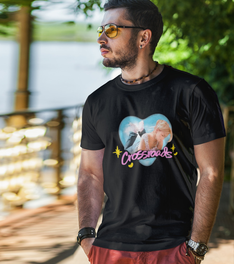 Crossroads Airbrush Heart Design With Woman And Stars T-Shirt