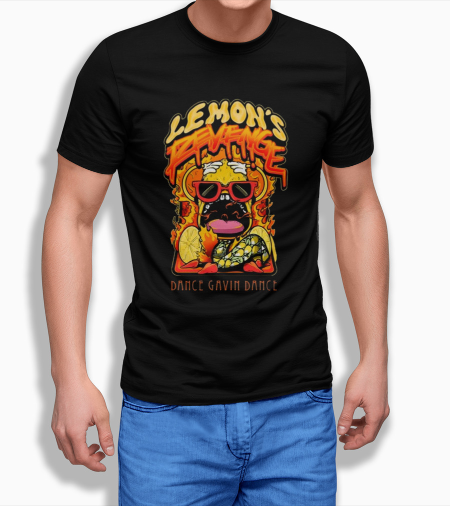 LEMON'S REVENGE DANCE GAVIN DANCE FLAMING LEMON SUNGLASSES CARTOON T-Shirt