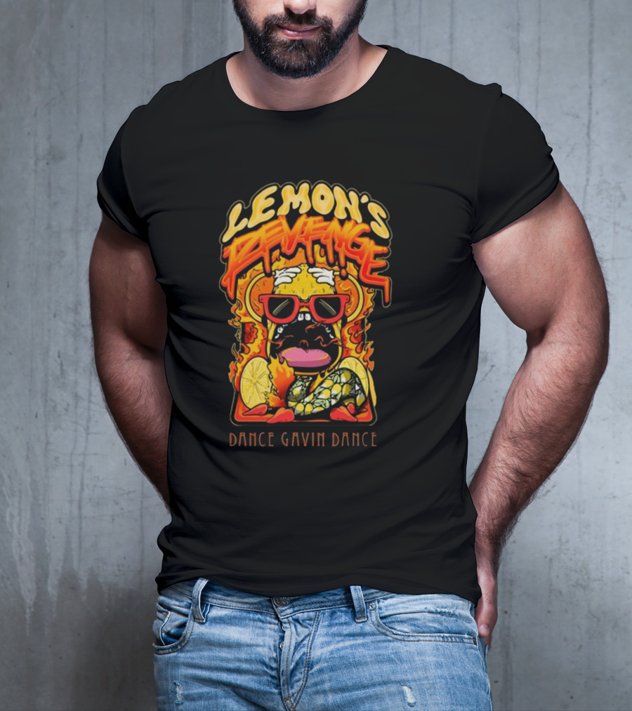 LEMON'S REVENGE DANCE GAVIN DANCE FLAMING LEMON SUNGLASSES CARTOON T-Shirt