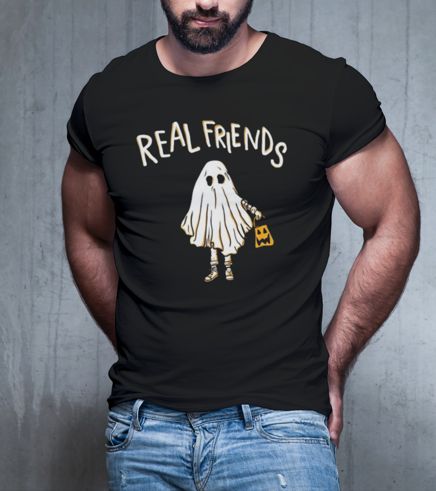 Real Friends Ghost Halloween Trick Or Treat T-Shirt